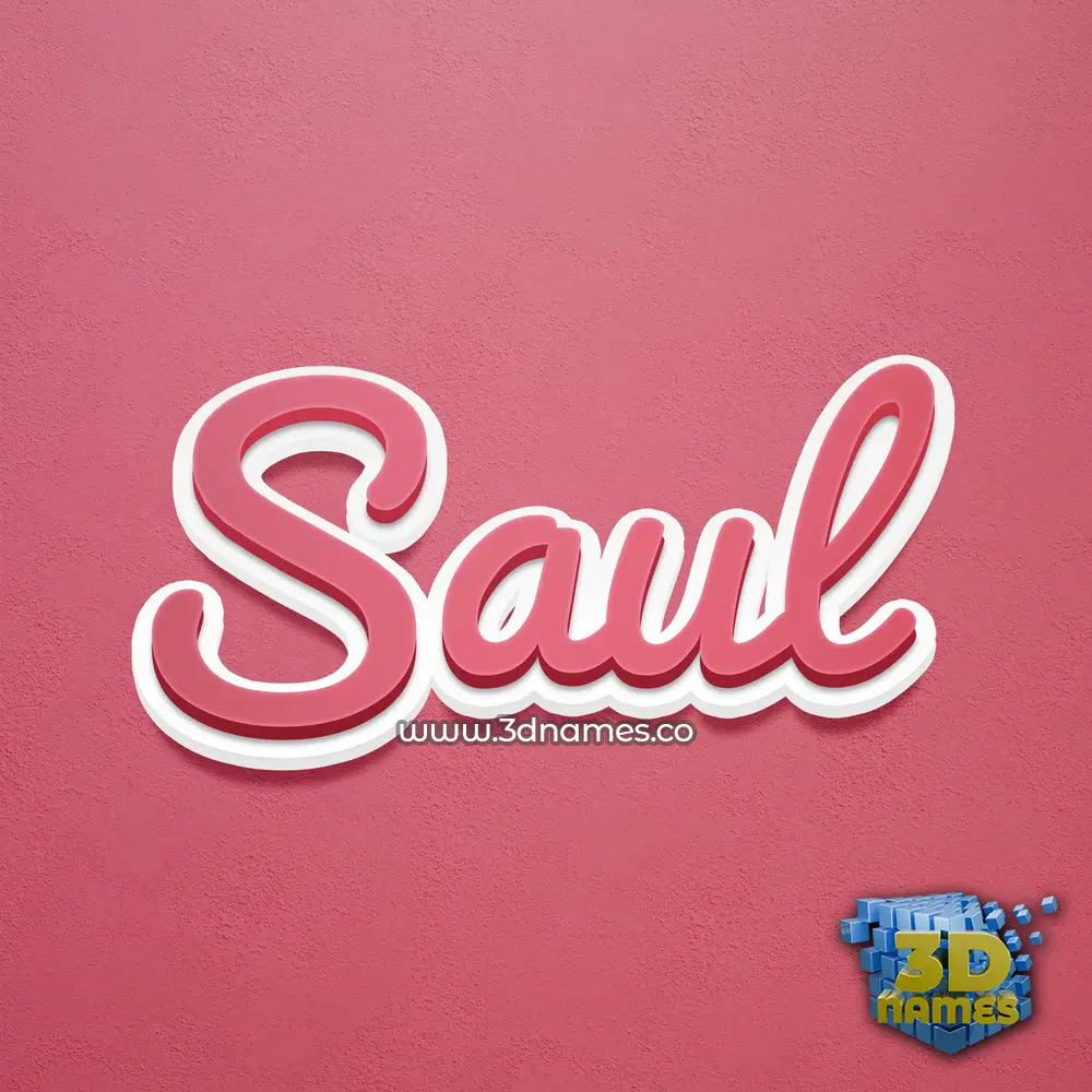 saul in Red Scribble style - 3D name wallpaper
