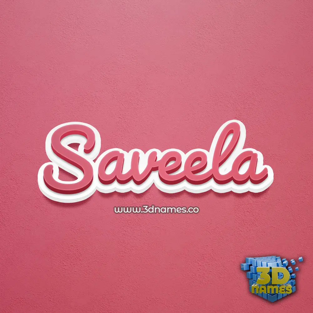 saveela in Red Scribble style - 3D name wallpaper