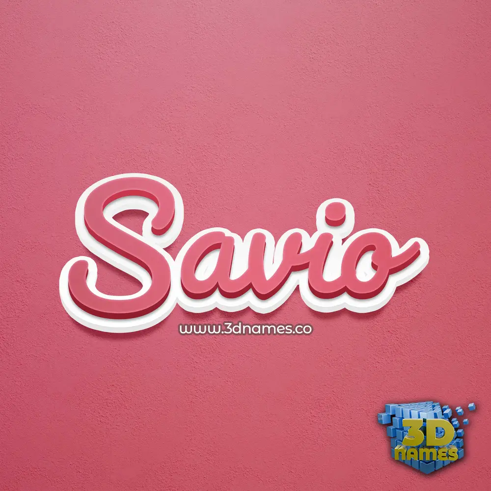 savio in Red Scribble style - 3D name wallpaper