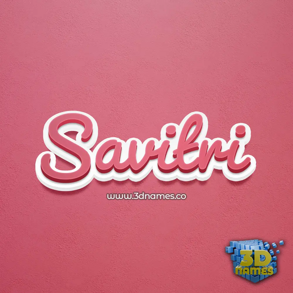 savitri in Red Scribble style - 3D name wallpaper