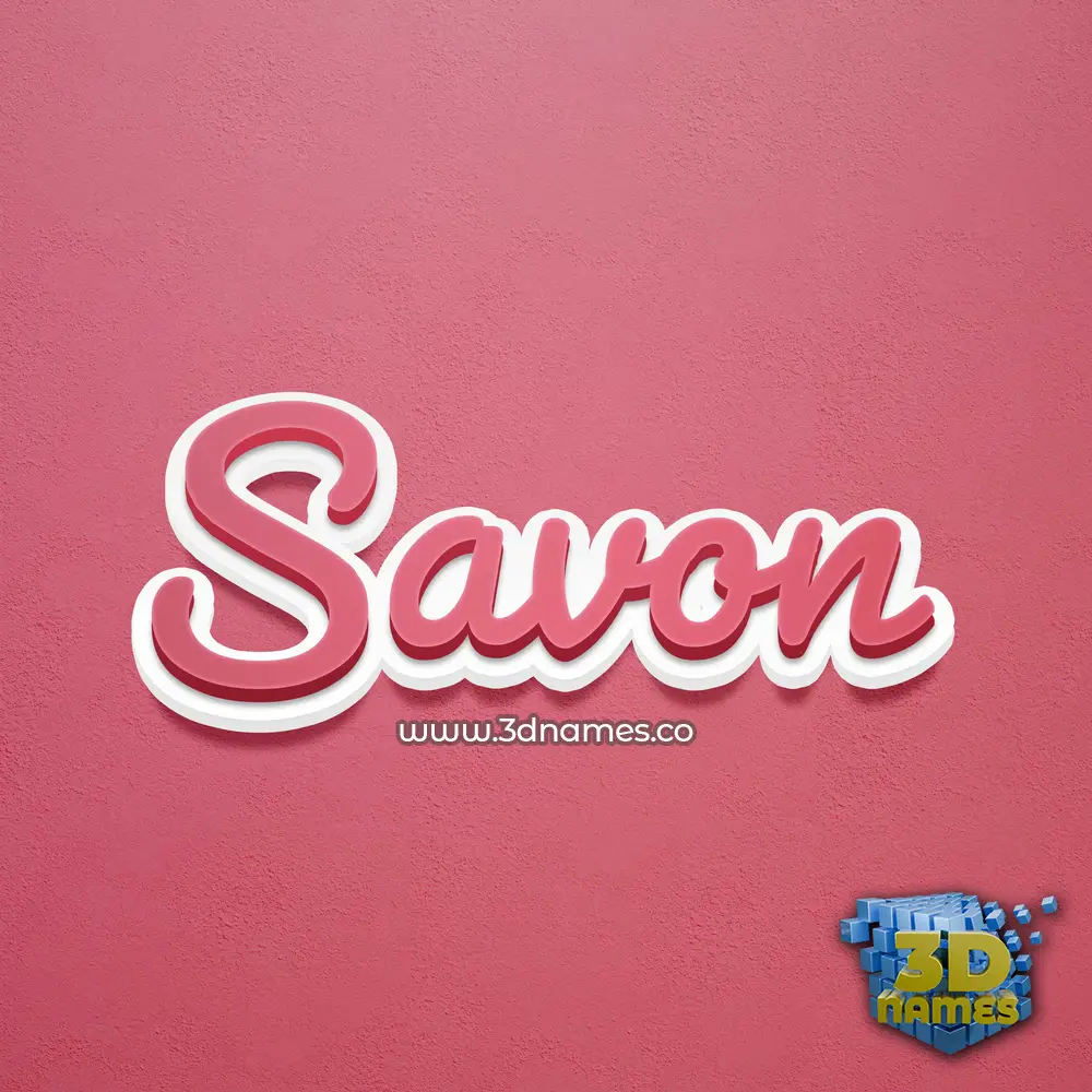 savon in Red Scribble style - 3D name wallpaper