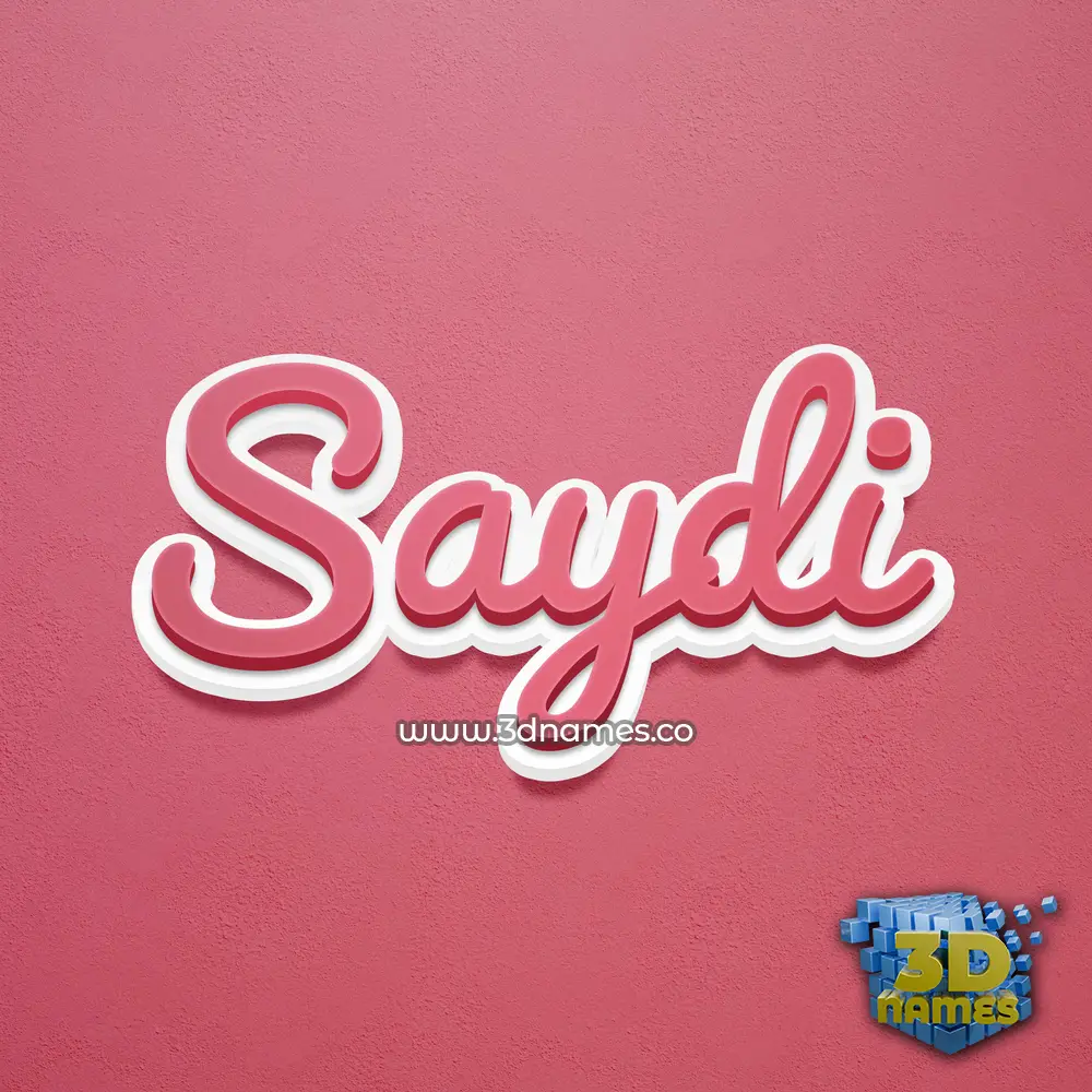 saydi in Red Scribble style - 3D name wallpaper