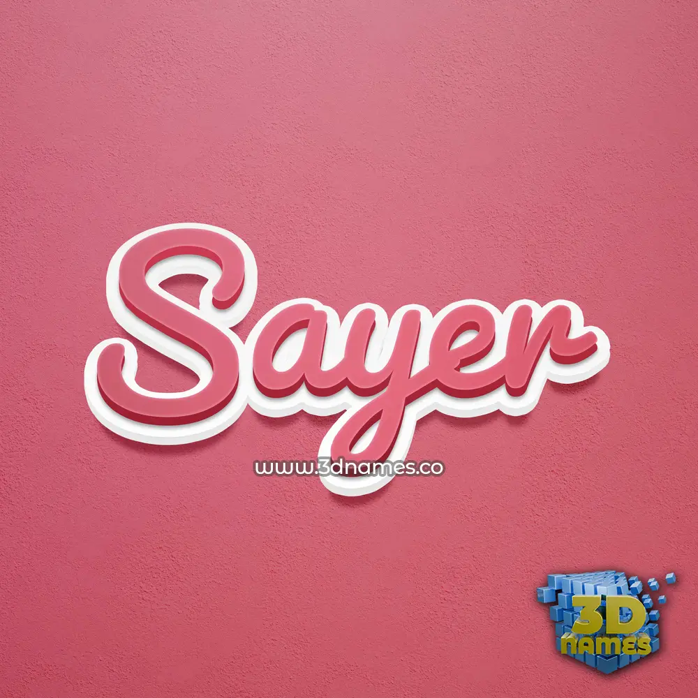 sayer in Red Scribble style - 3D name wallpaper