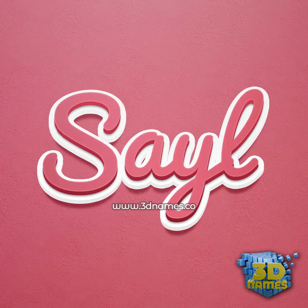 sayl in Red Scribble style - 3D name wallpaper
