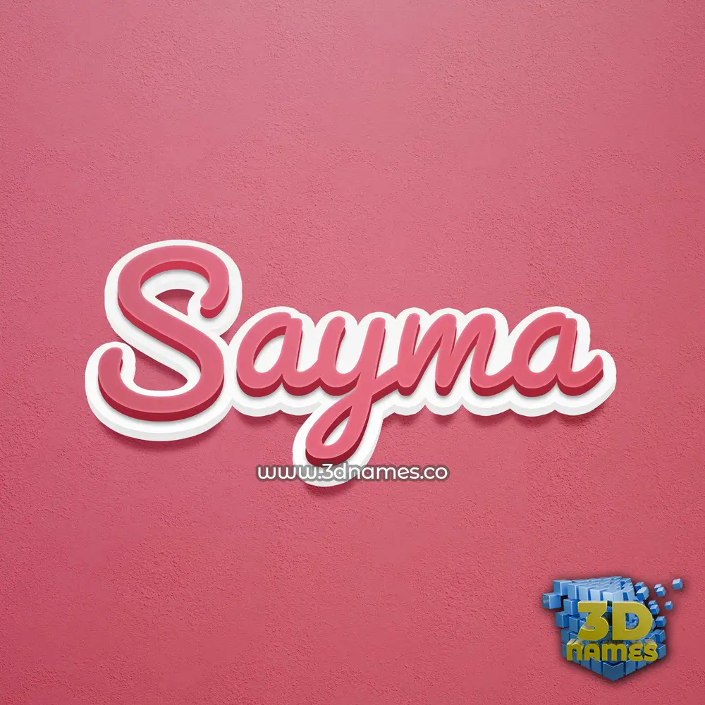 sayma in Red Scribble style - 3D name wallpaper