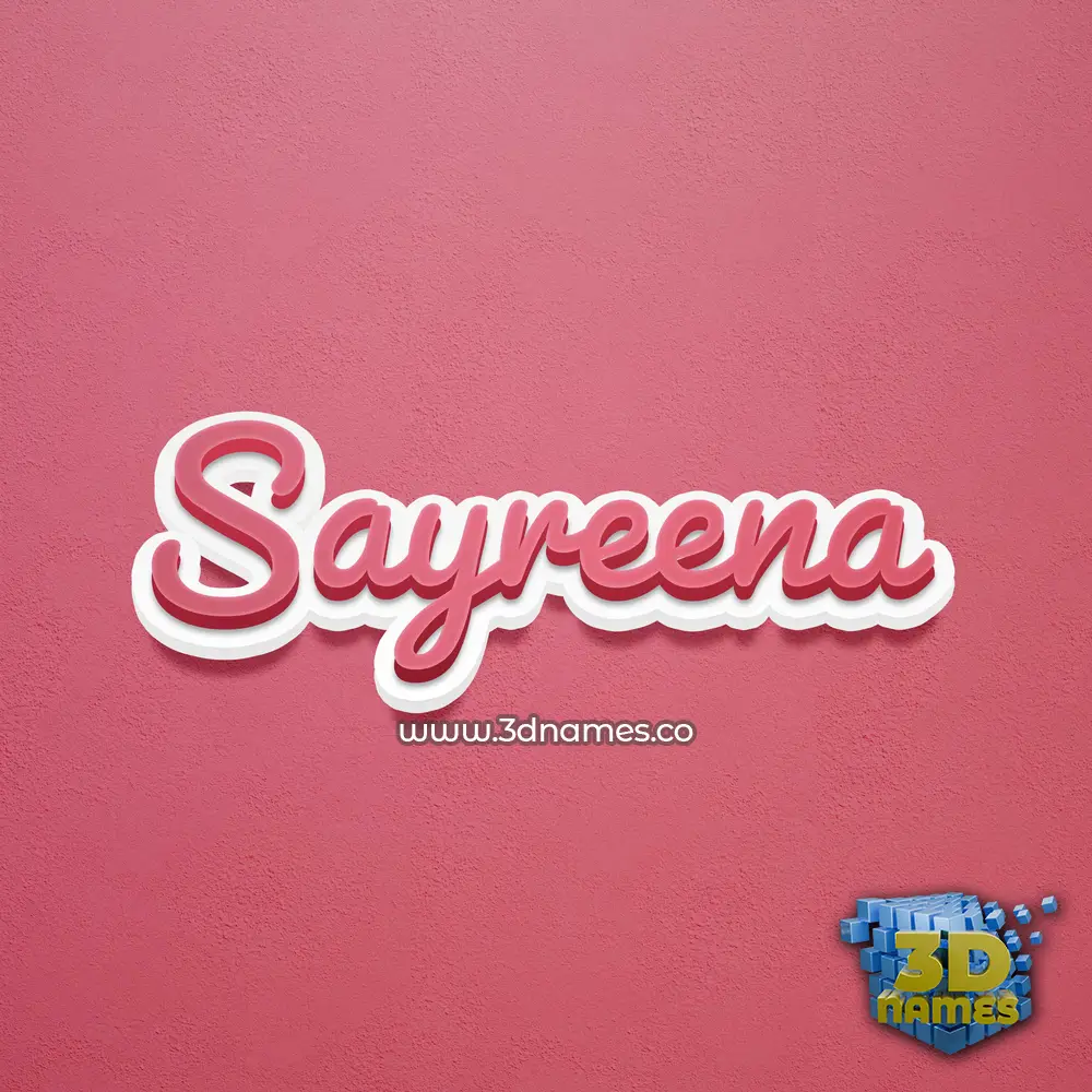 sayreena in Red Scribble style - 3D name wallpaper