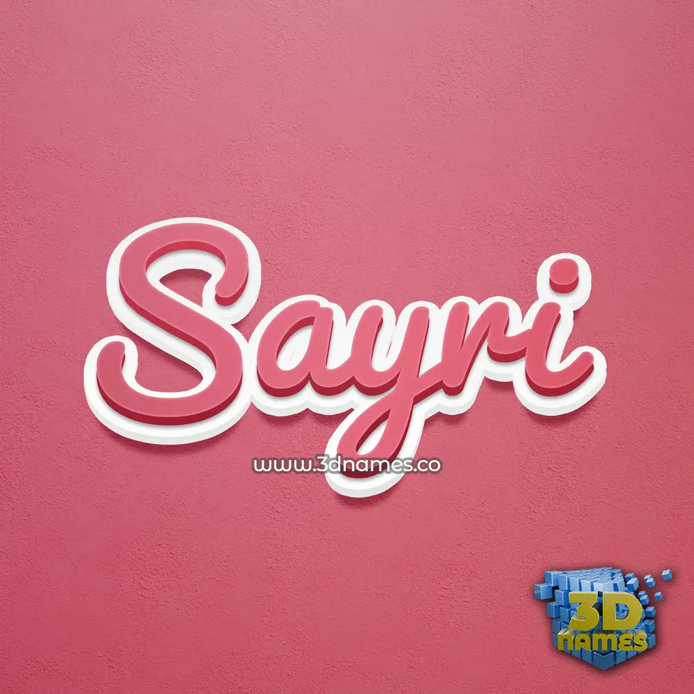 sayri in Red Scribble style - 3D name wallpaper