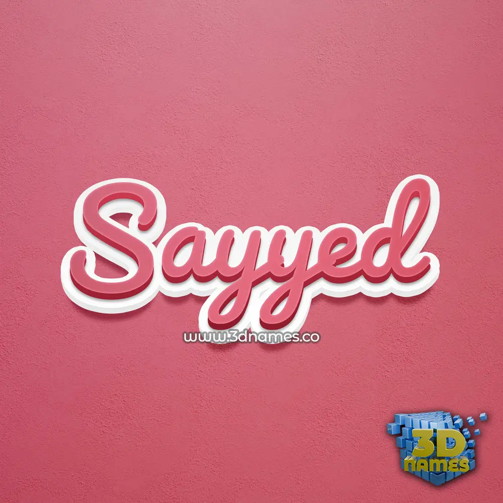 sayyed in Red Scribble style - 3D name wallpaper