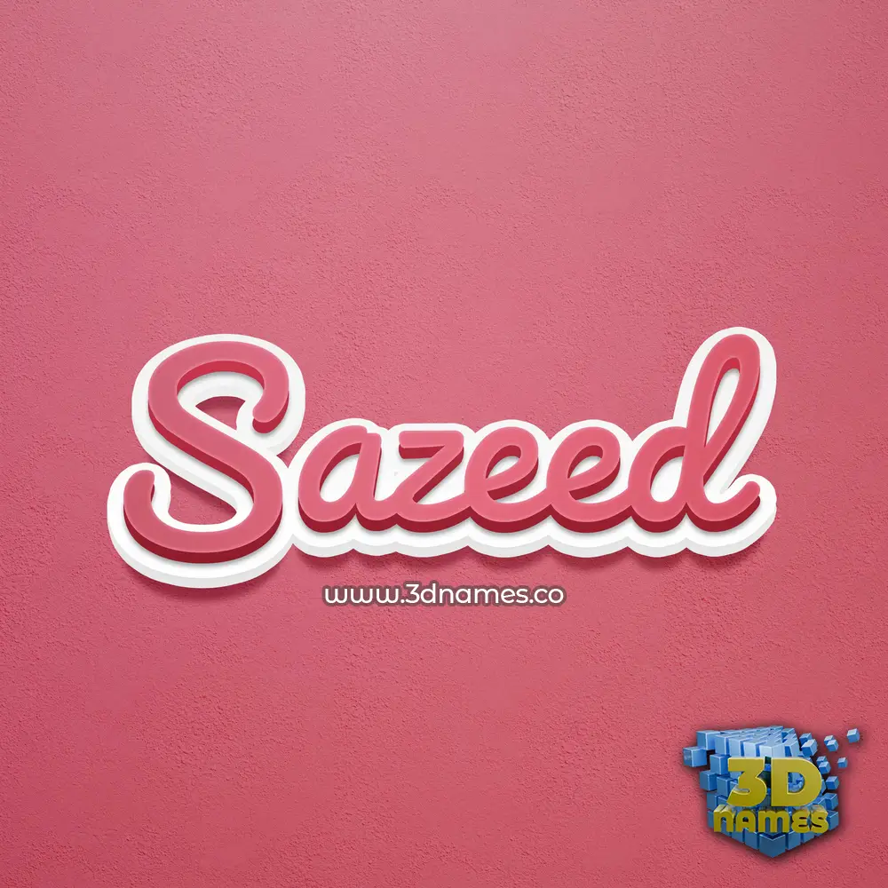 sazeed in Red Scribble style - 3D name wallpaper