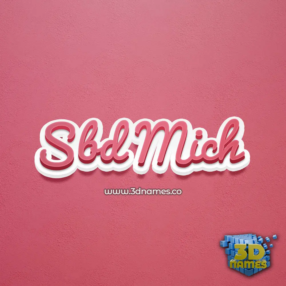 sbd mich in Red Scribble style - 3D name wallpaper