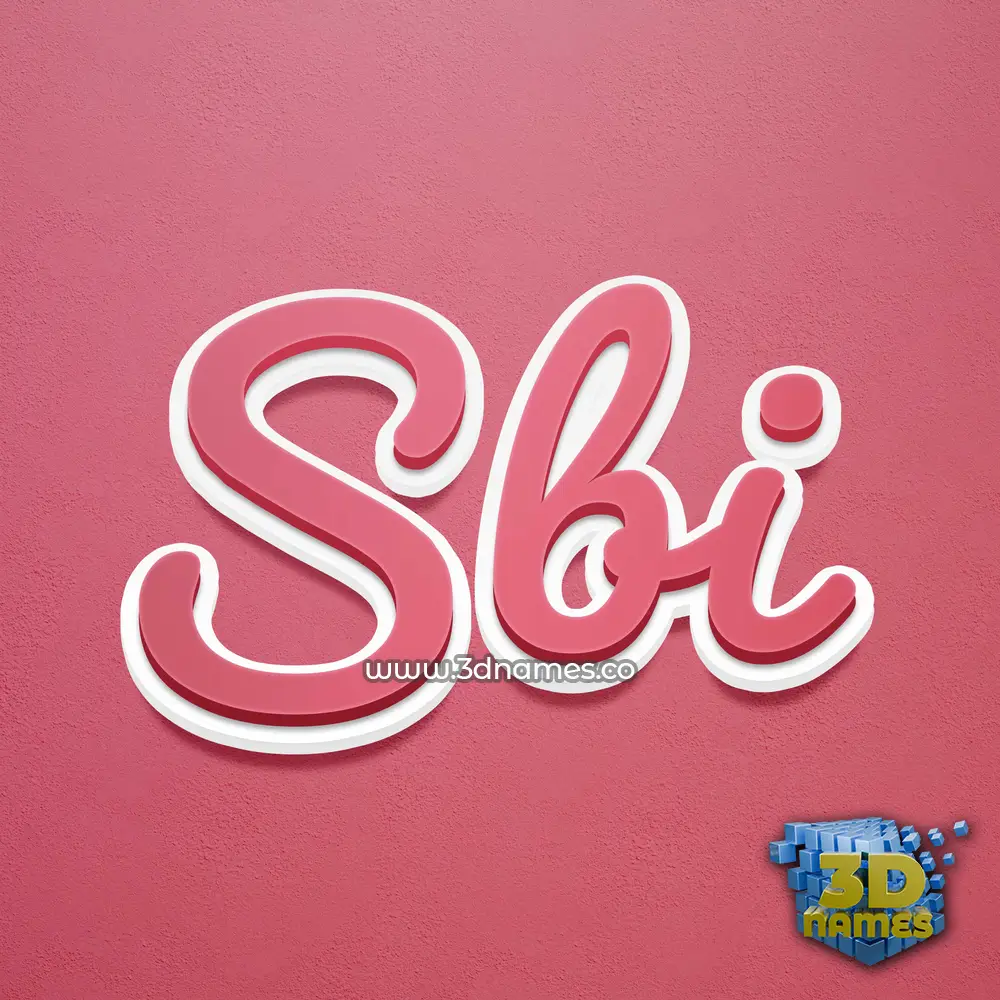 sbi in Red Scribble style - 3D name wallpaper