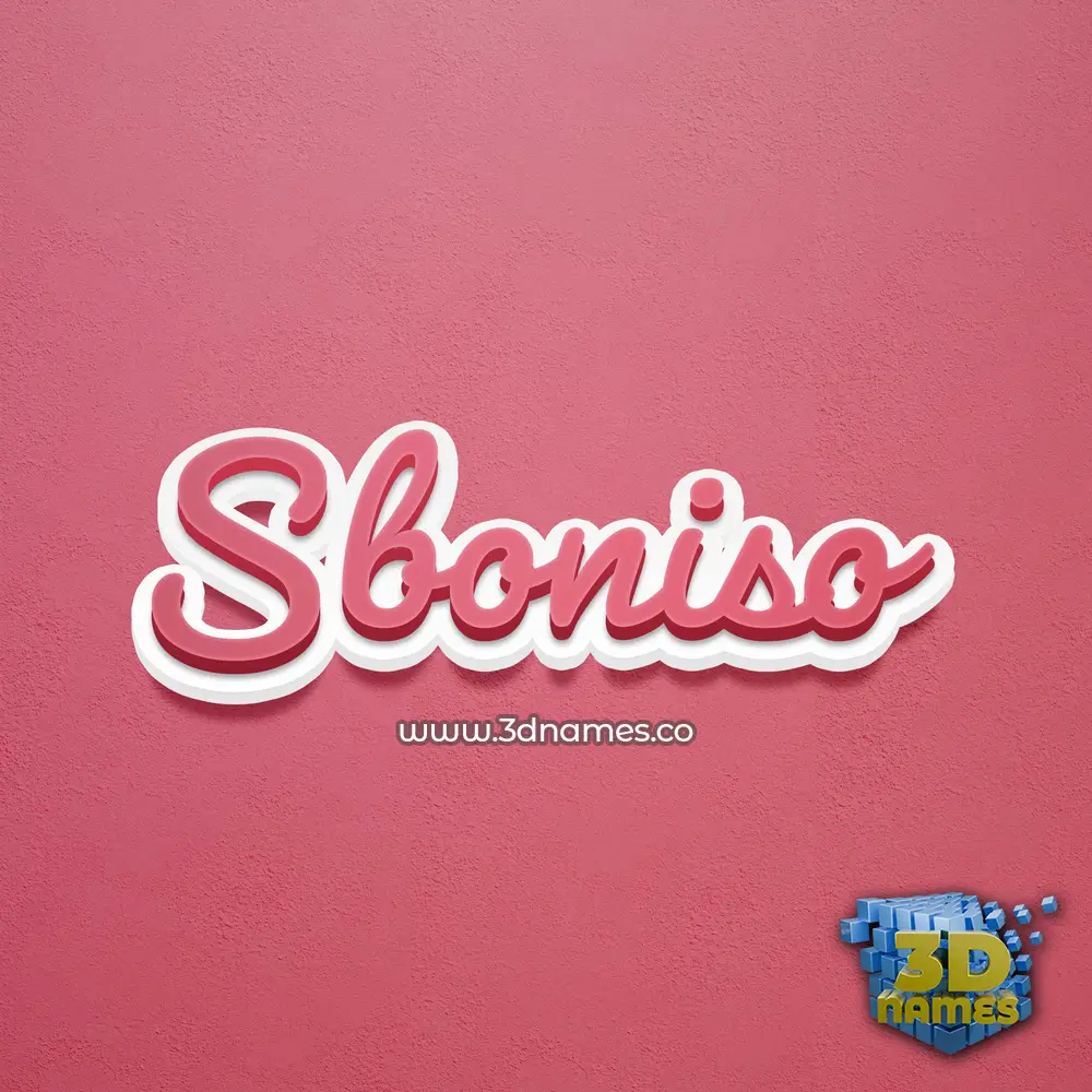 sboniso in Red Scribble style - 3D name wallpaper