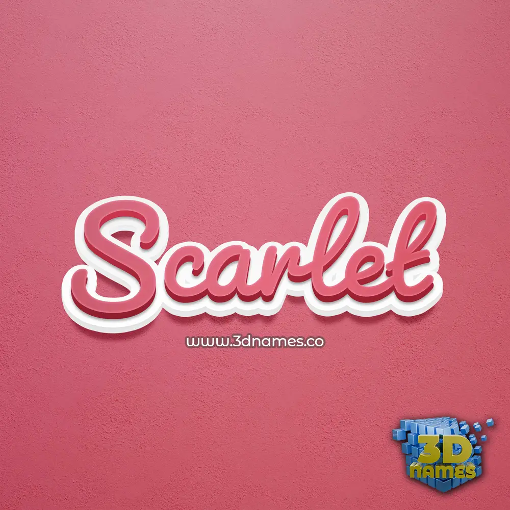 scarlet in Red Scribble style - 3D name wallpaper