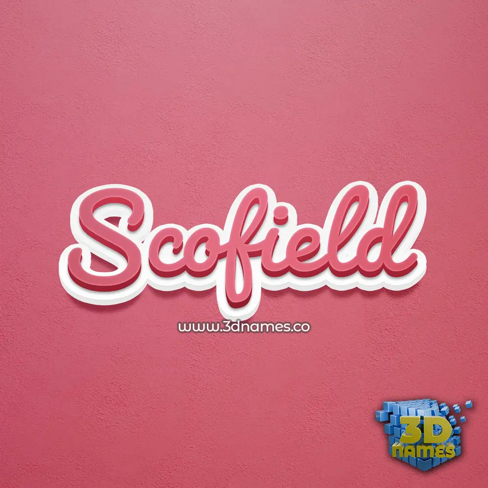scofield in Red Scribble style - 3D name wallpaper