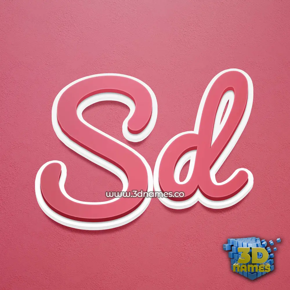 sd in Red Scribble style - 3D name wallpaper sd in Red Scribble style - 3D name wallpaper