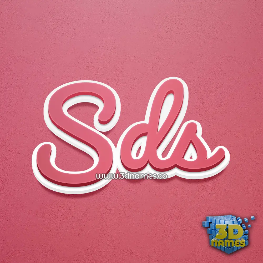sds in Red Scribble style - 3D name wallpaper