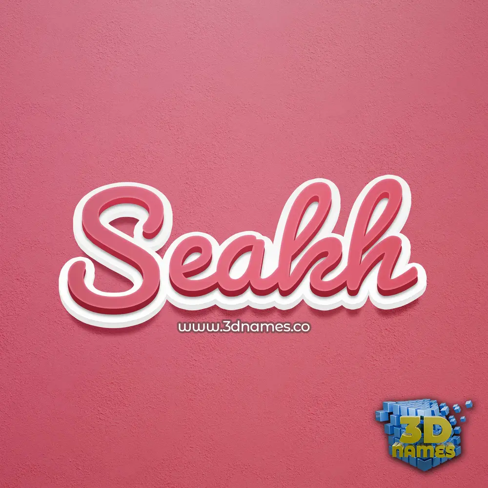 seakh in Red Scribble style - 3D name wallpaper