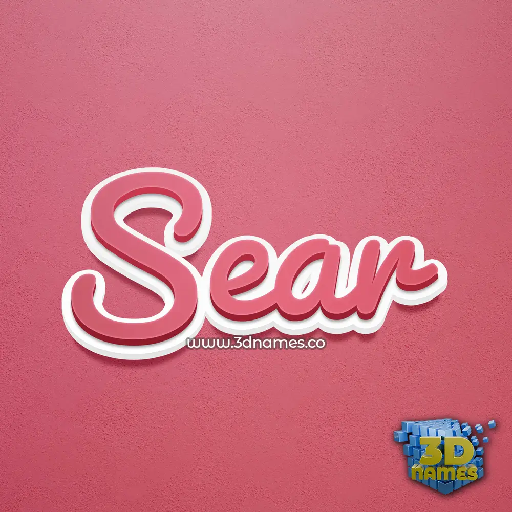 sear in Red Scribble style - 3D name wallpaper