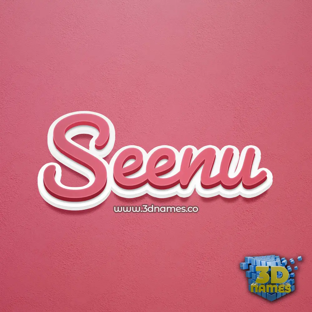 seenu in Red Scribble style - 3D name wallpaper