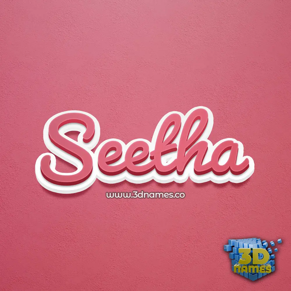 seetha in Red Scribble style - 3D name wallpaper