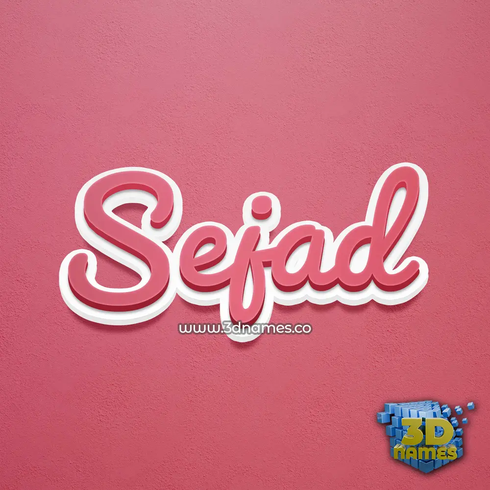 sejad in Red Scribble style - 3D name wallpaper