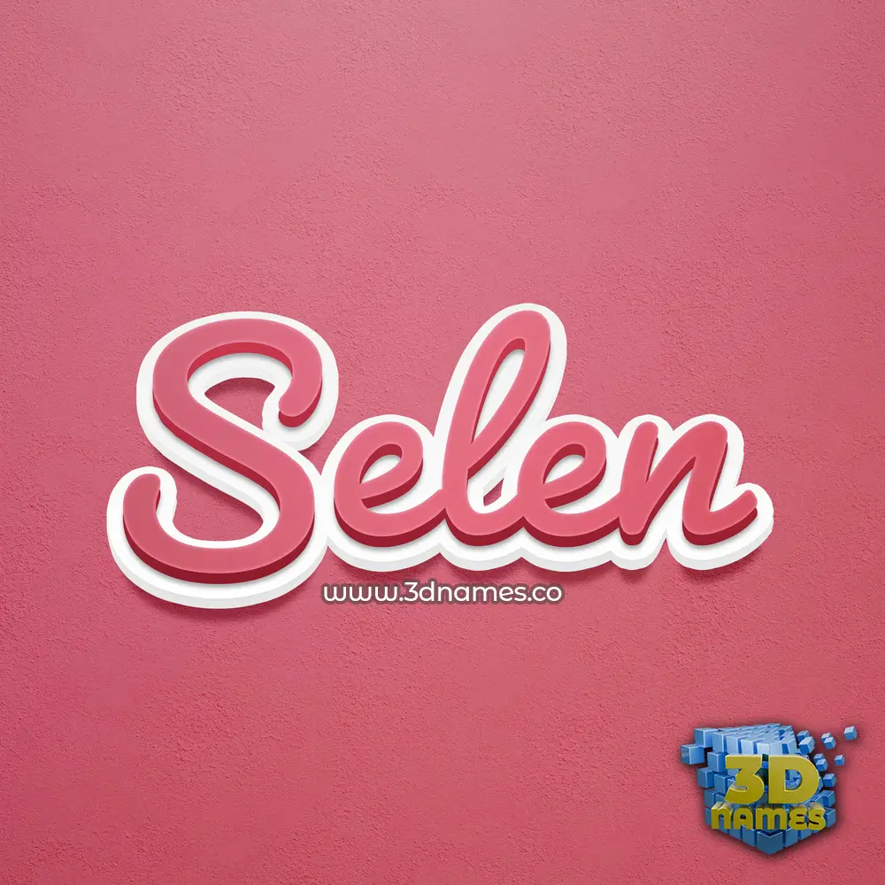 selen in Red Scribble style - 3D name wallpaper