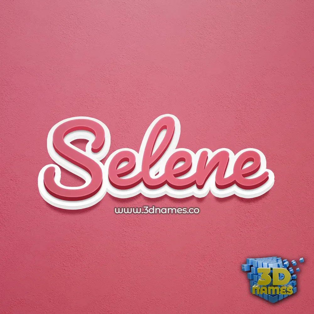 selene in Red Scribble style - 3D name wallpaper