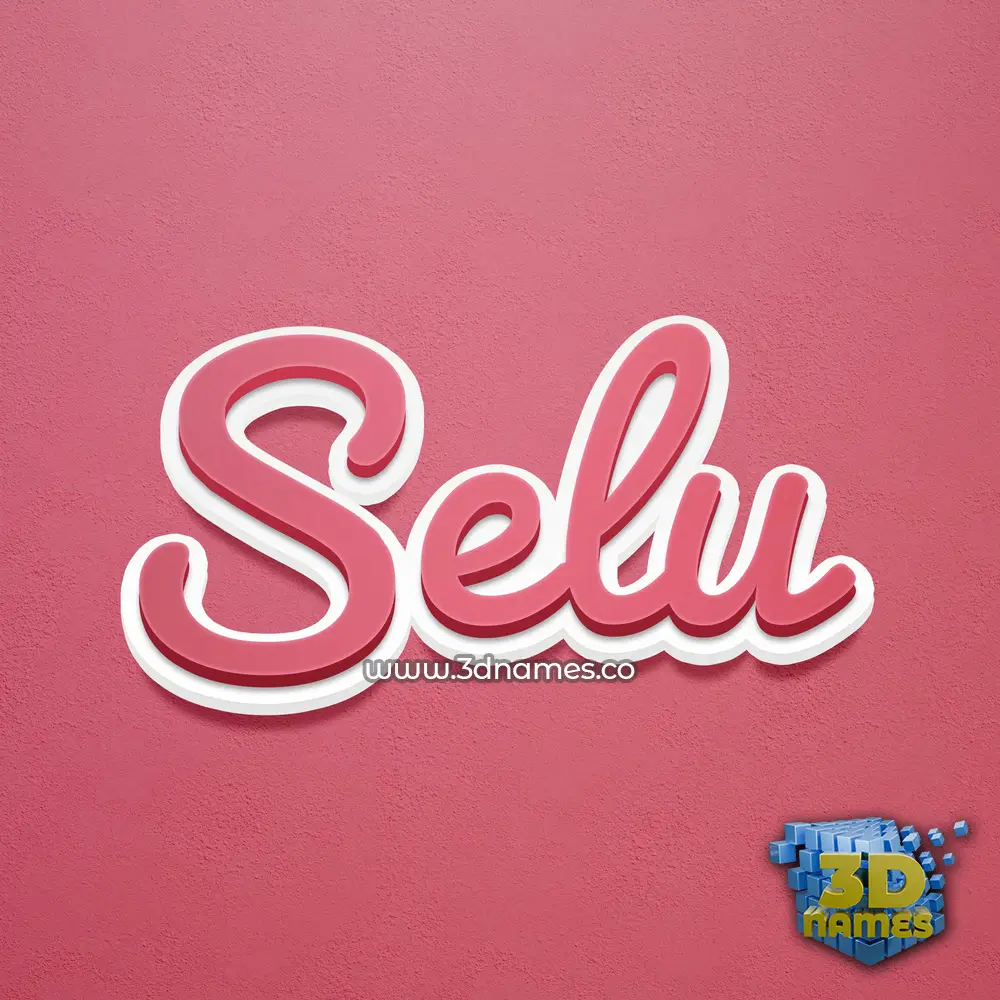 selu in Red Scribble style - 3D name wallpaper
