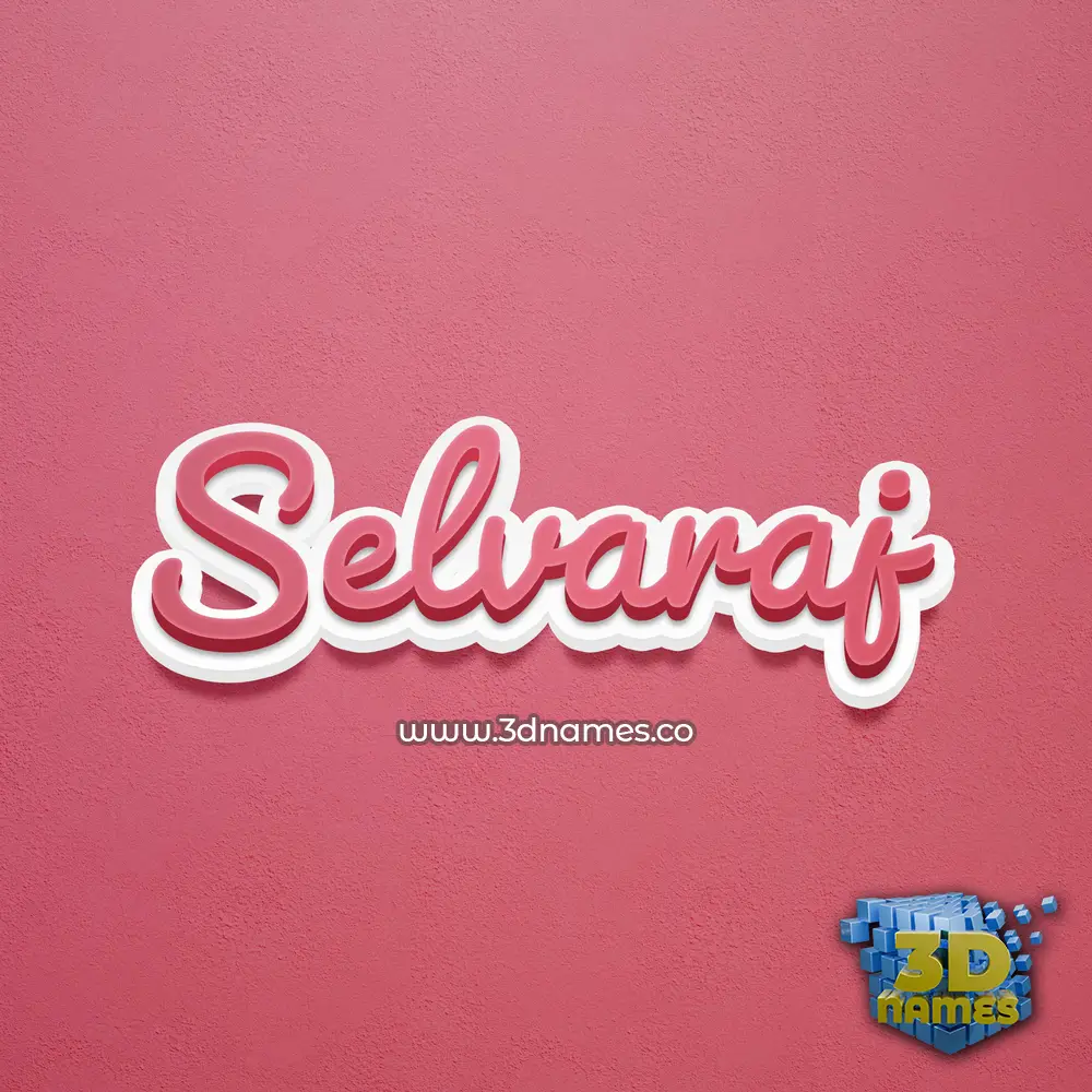 selvaraj in Red Scribble style - 3D name wallpaper