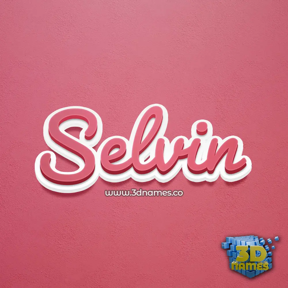 selvin in Red Scribble style - 3D name wallpaper