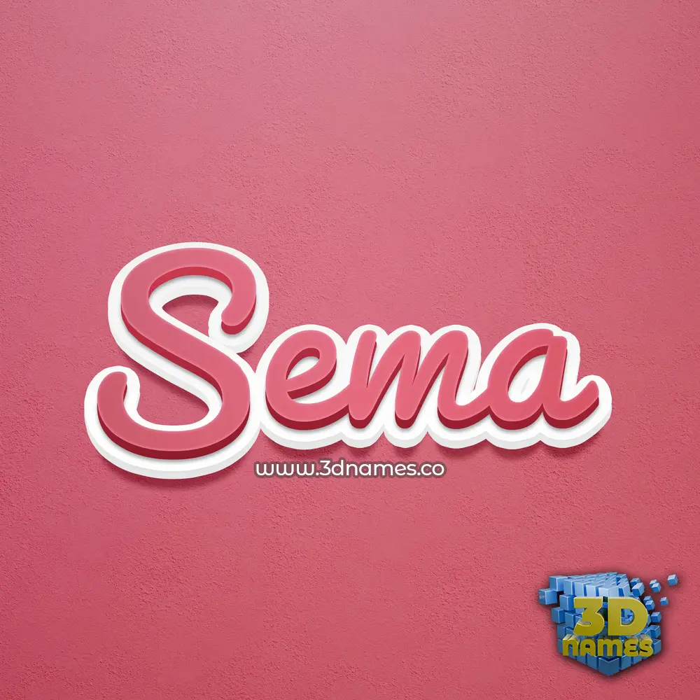 sema in Red Scribble style - 3D name wallpaper