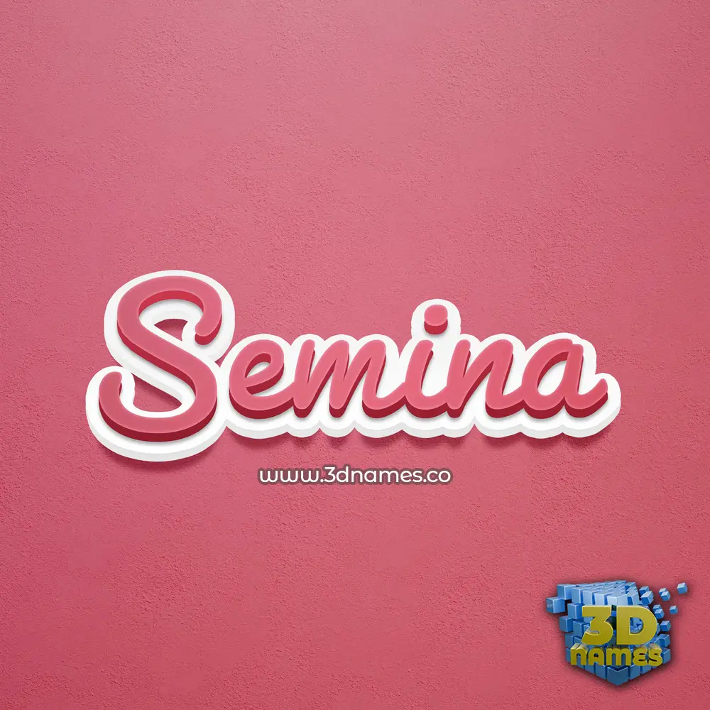 semina in Red Scribble style - 3D name wallpaper semina in Red Scribble style - 3D name wallpaper