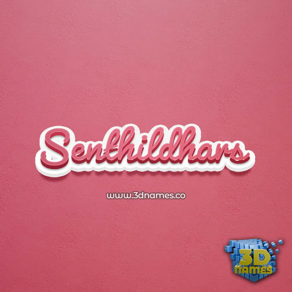 senthildhars in Red Scribble style - 3D name wallpaper
