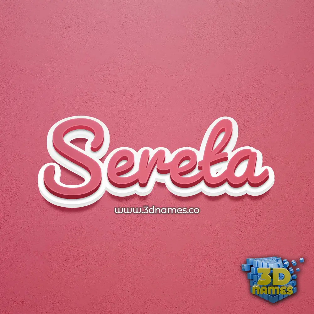 sereta in Red Scribble style - 3D name wallpaper