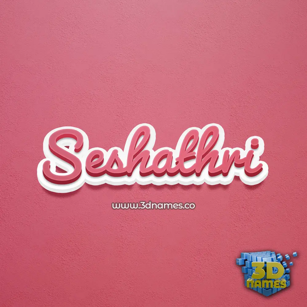 seshathri in Red Scribble style - 3D name wallpaper