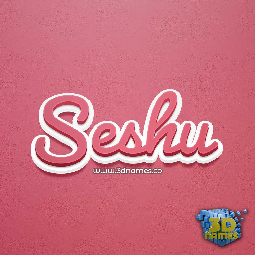 seshu in Red Scribble style - 3D name wallpaper