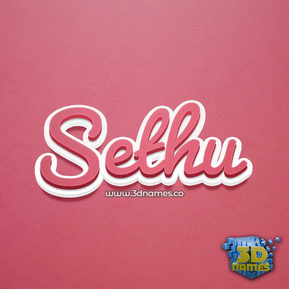 sethu in Red Scribble style - 3D name wallpaper