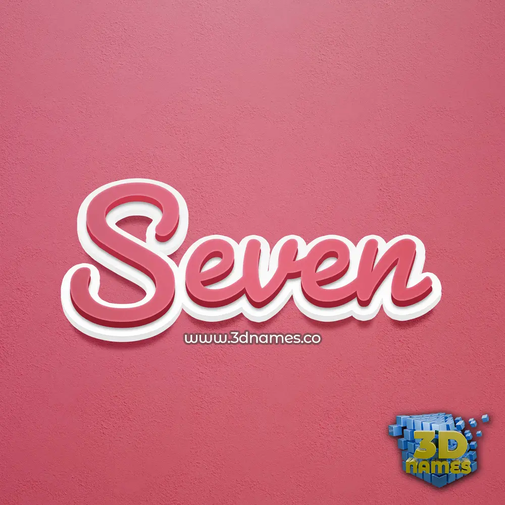 seven in Red Scribble style - 3D name wallpaper