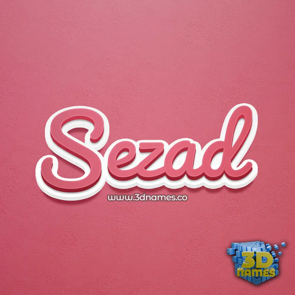 sezad in Red Scribble style - 3D name wallpaper