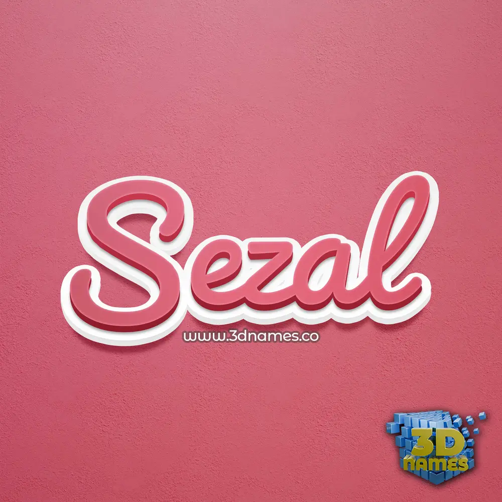 sezal in Red Scribble style - 3D name wallpaper