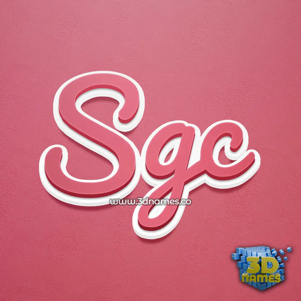 sgc in Red Scribble style - 3D name wallpaper