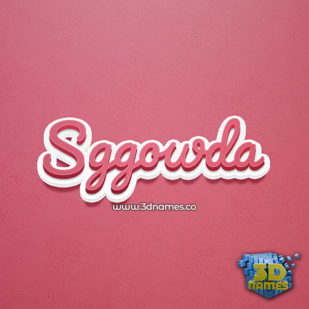 sggowda in Red Scribble style - 3D name wallpaper