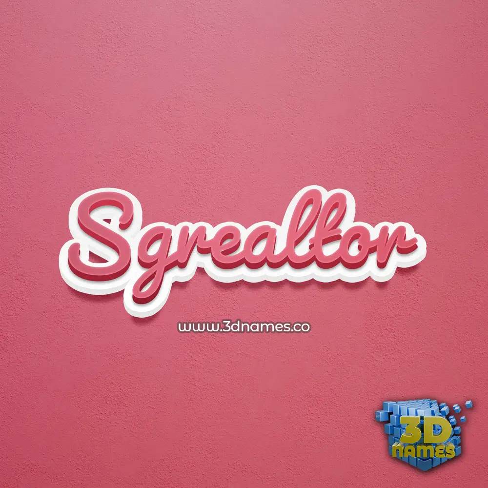 sgrealtor in Red Scribble style - 3D name wallpaper