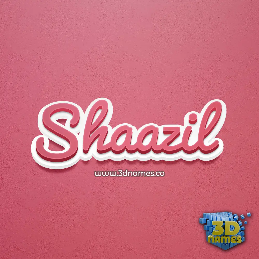 shaazil in Red Scribble style - 3D name wallpaper