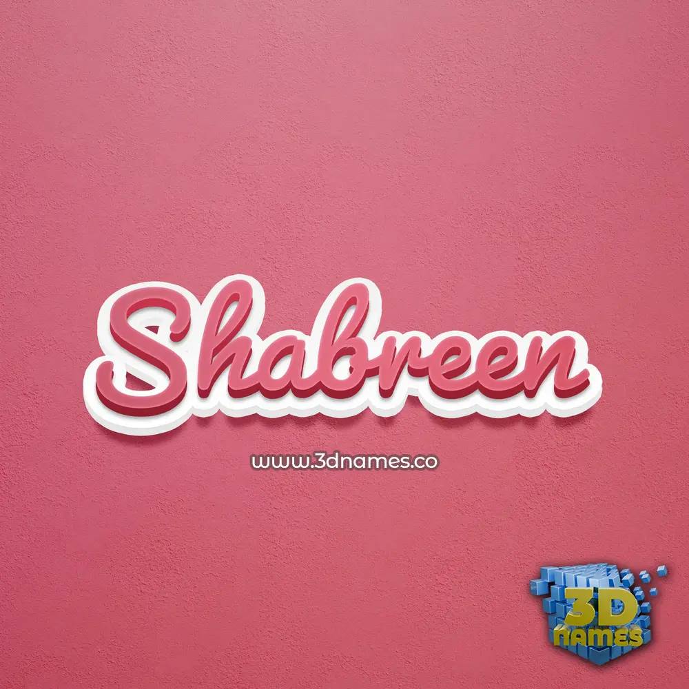 shabreen in Red Scribble style - 3D name wallpaper