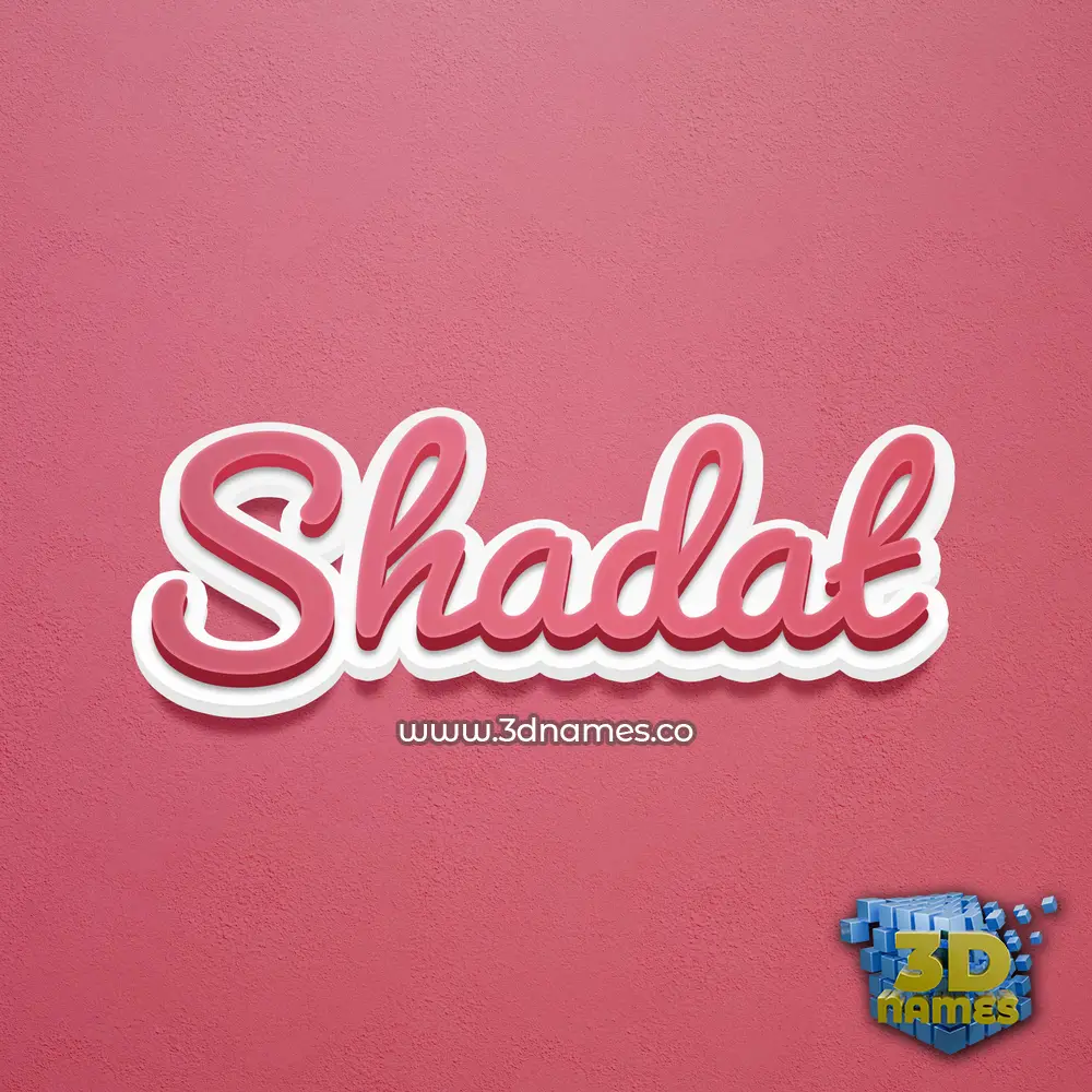shadat in Red Scribble style - 3D name wallpaper