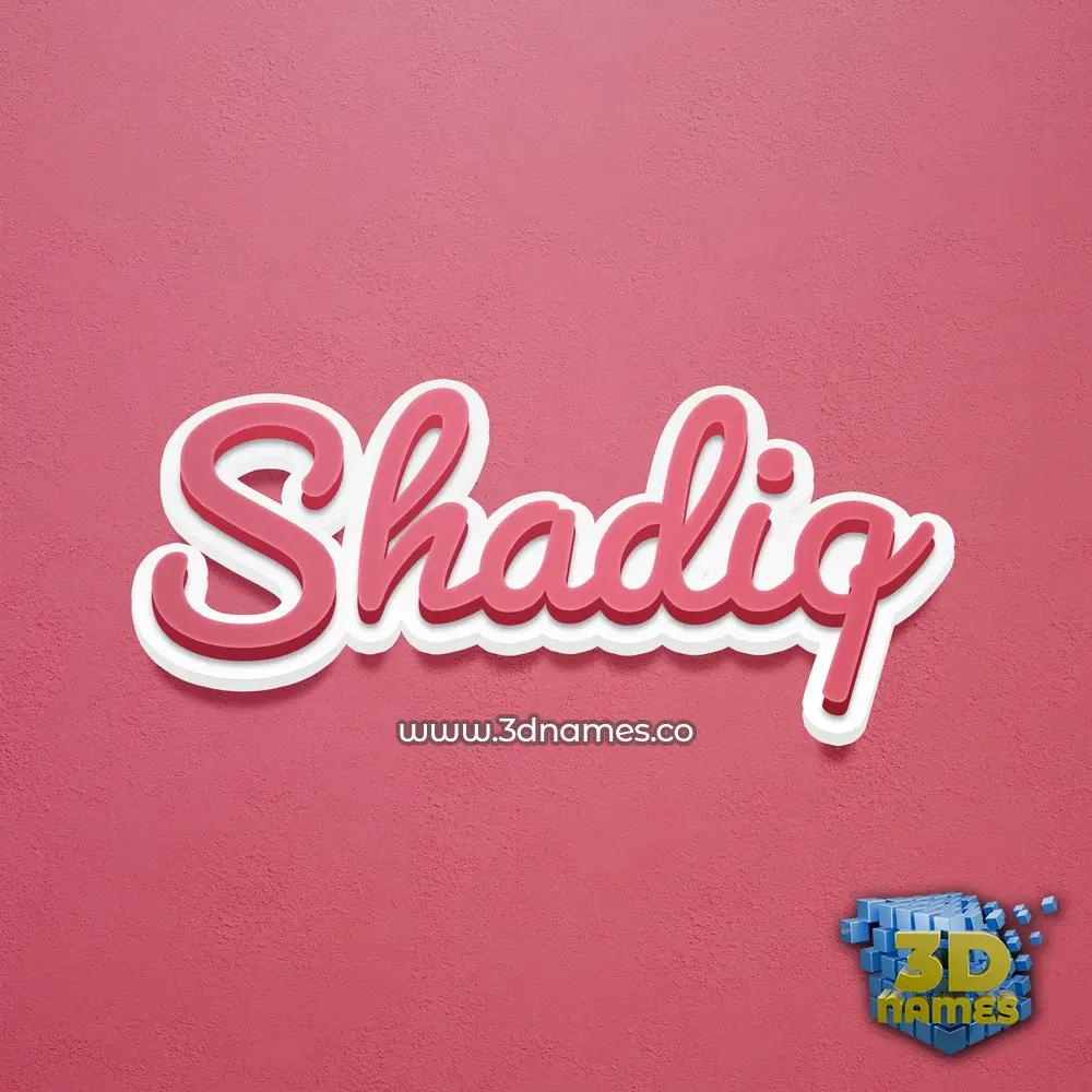 shadiq in Red Scribble style - 3D name wallpaper