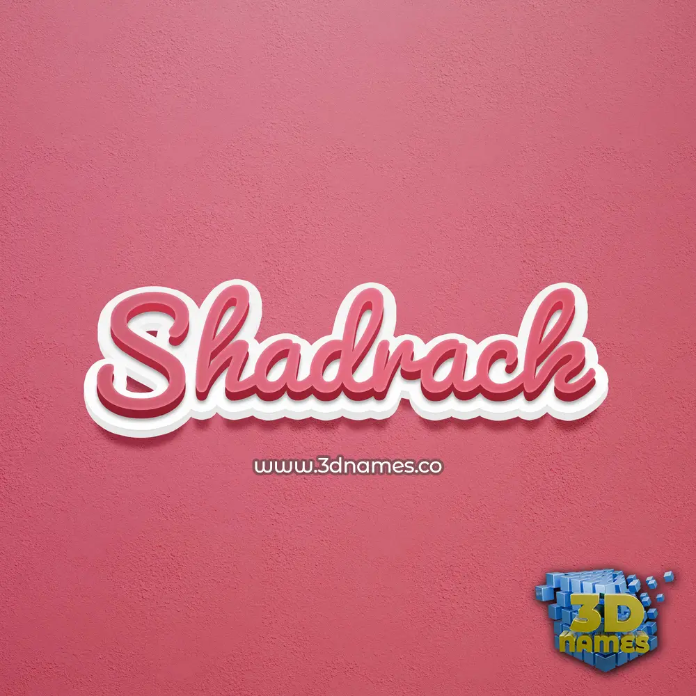 shadrack in Red Scribble style - 3D name wallpaper