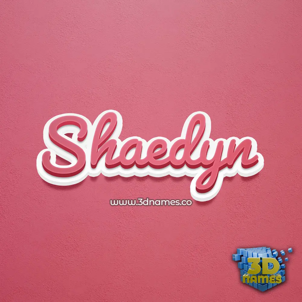 shaedyn in Red Scribble style - 3D name wallpaper