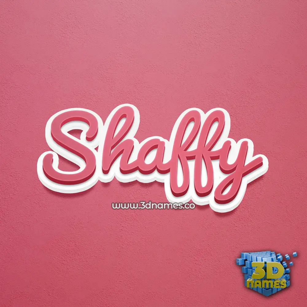 shaffy in Red Scribble style - 3D name wallpaper